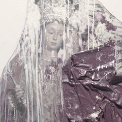 "Lirio y capa" Mixed media Painting on linen 39" x 39" inch by Jordi Diaz Alamà