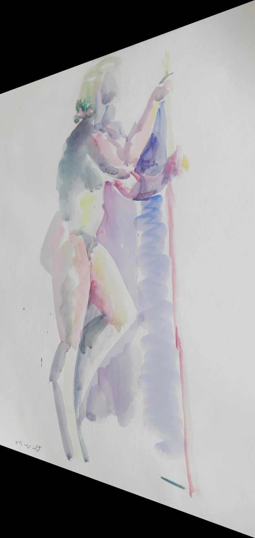 „Bathing Nude II“ Aquarellgemälde 24