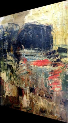 "Abstract Composition" Oil painting 19" x 13" by Tahia Halim