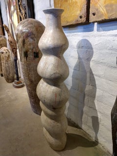 Large Modern Ceramic White Clay Ceramic Pottery Sculpture Art