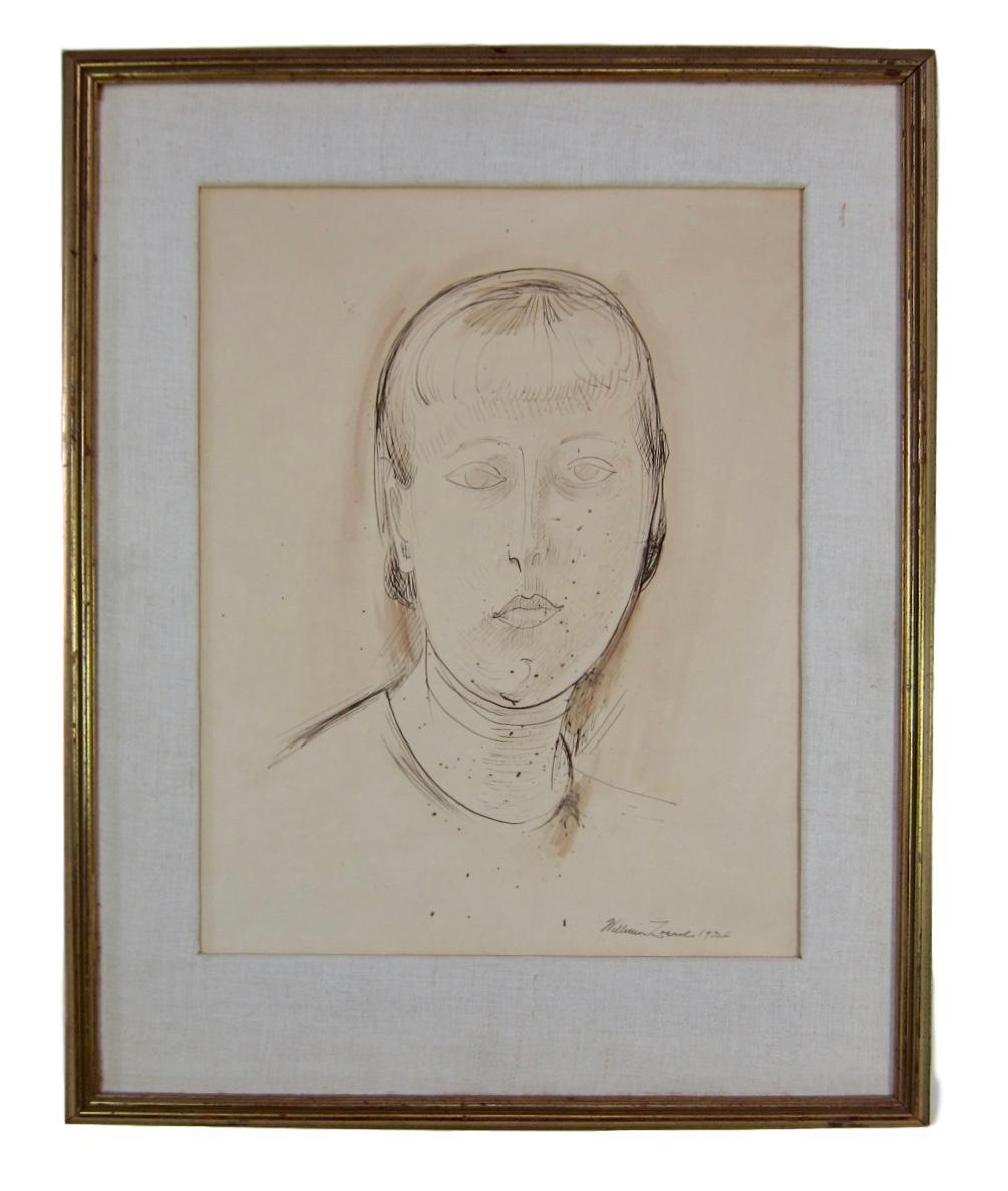 Early American Modernist Portrait of a Young Woman by Artist William Zorach For Sale 1