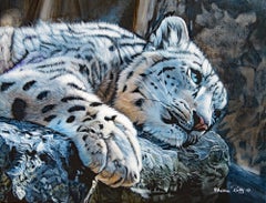 French Contemporary Animal Painting by Christine Pultz - Attowa, The Snow Painte