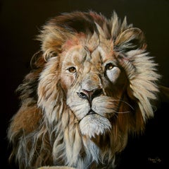 French Contemporary Animal Painting by Christine Pultz - The King