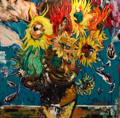 Amerikanische zeitgenössische amerikanische Kunst von Gabriel Pena - Zonnebloemen