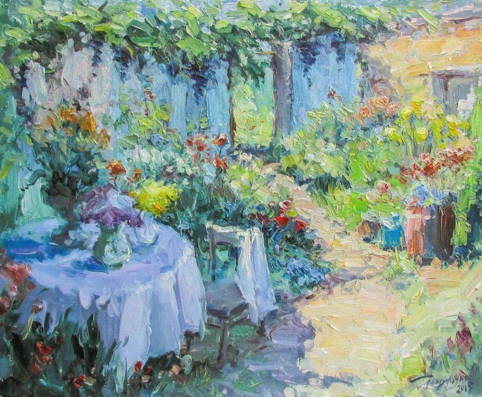 Yuriy Demiyanov Landscape Painting - Paysage aux Raisins (Landscape With Grapes)