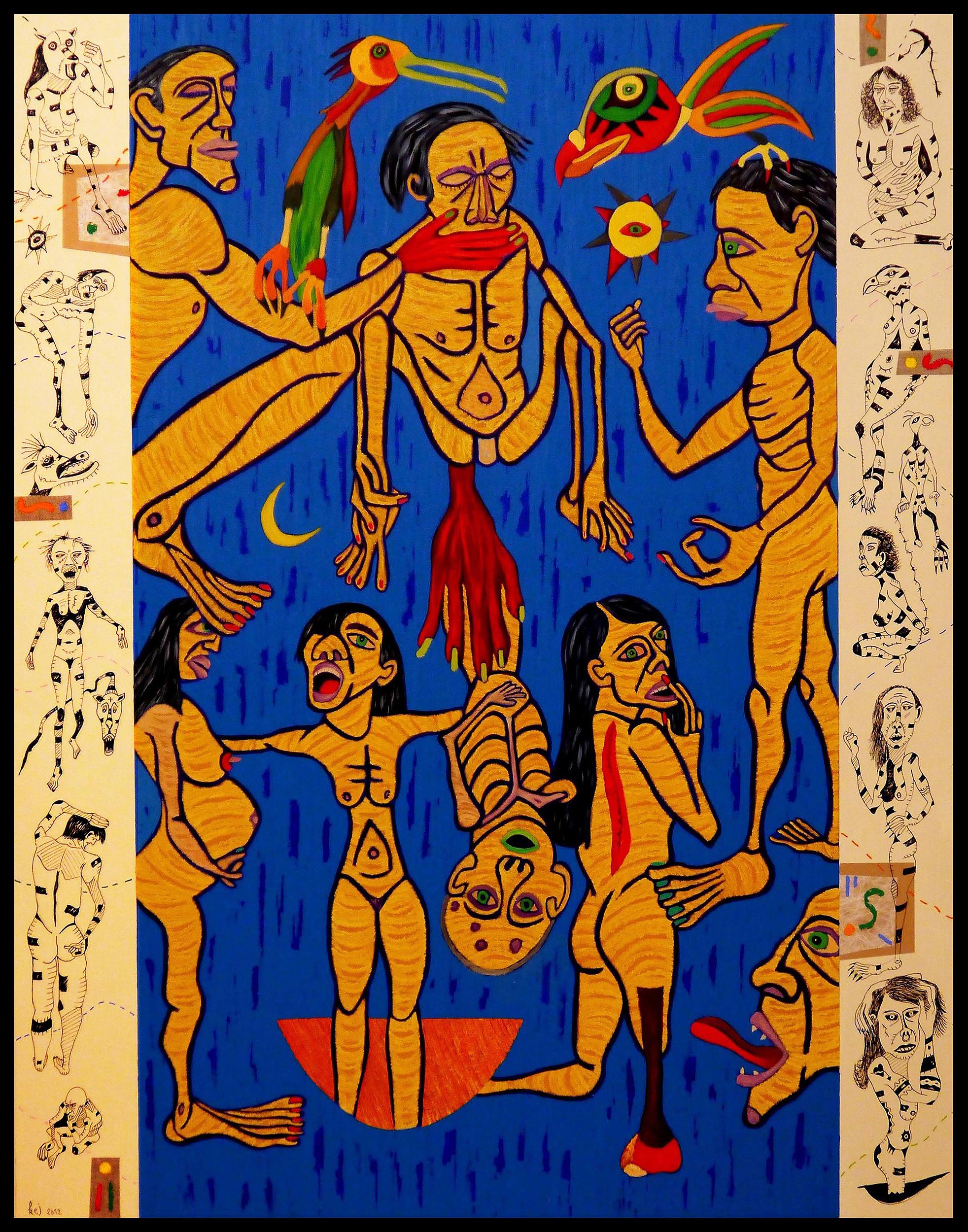 Figurative Painting di Kej - Arte contemporanea francese di KEJ - Drôle de Cirque