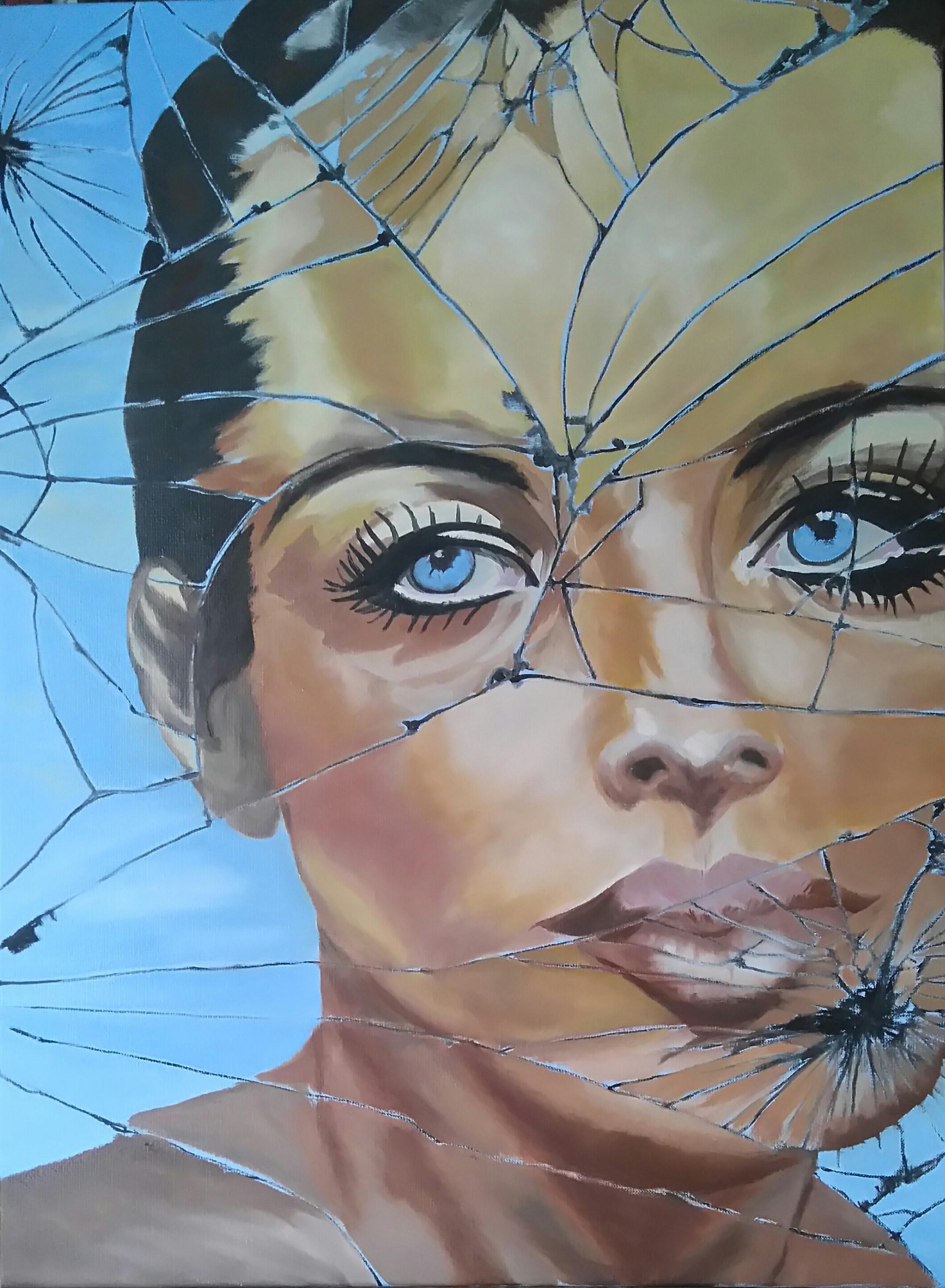 Figurative Painting Brigitte Mathé - Art contemporain français par Brigitte Math - Romy