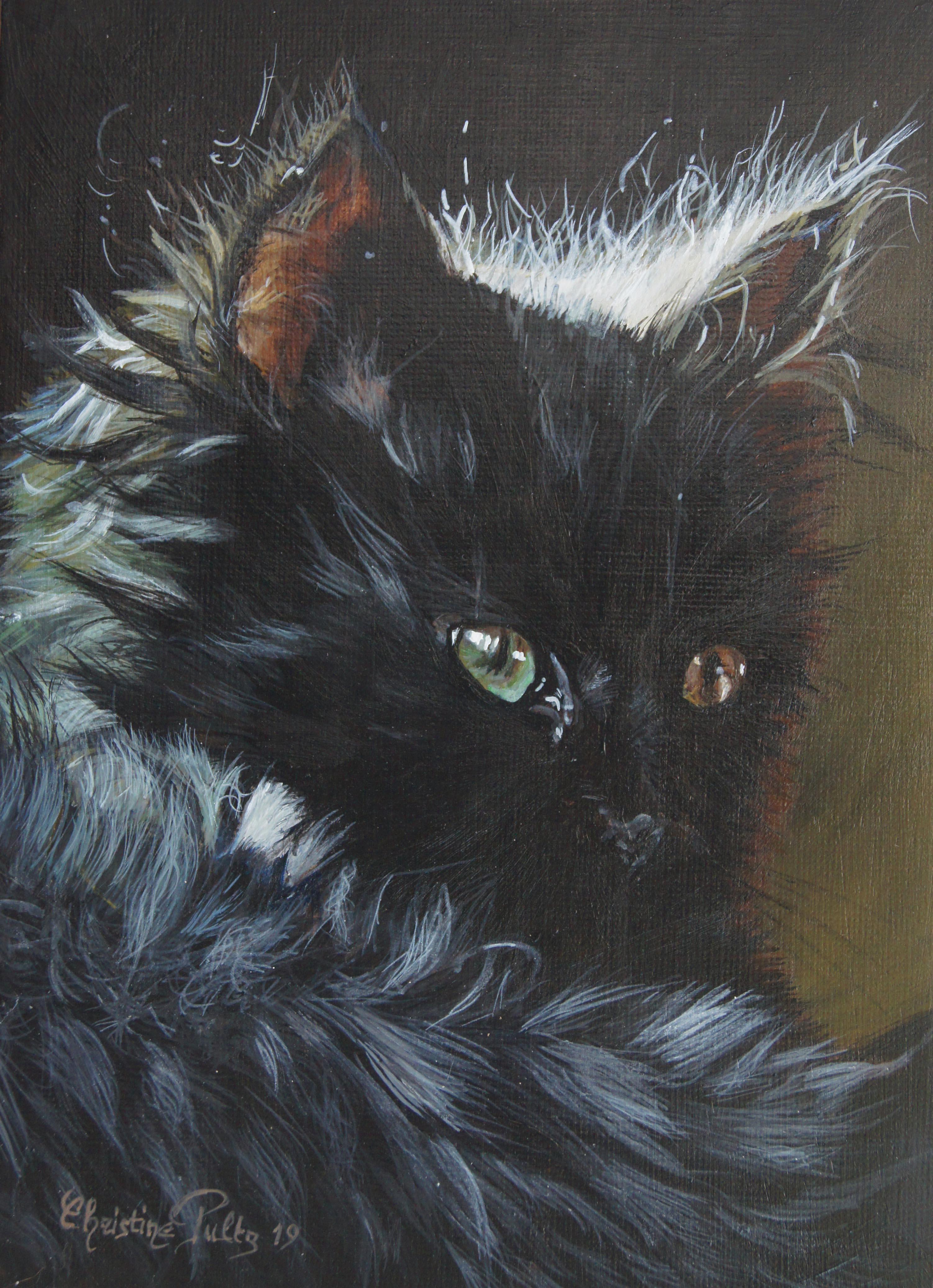 French Contemporary Animal Painting by Christine Pultz - Pin & Pan No.5