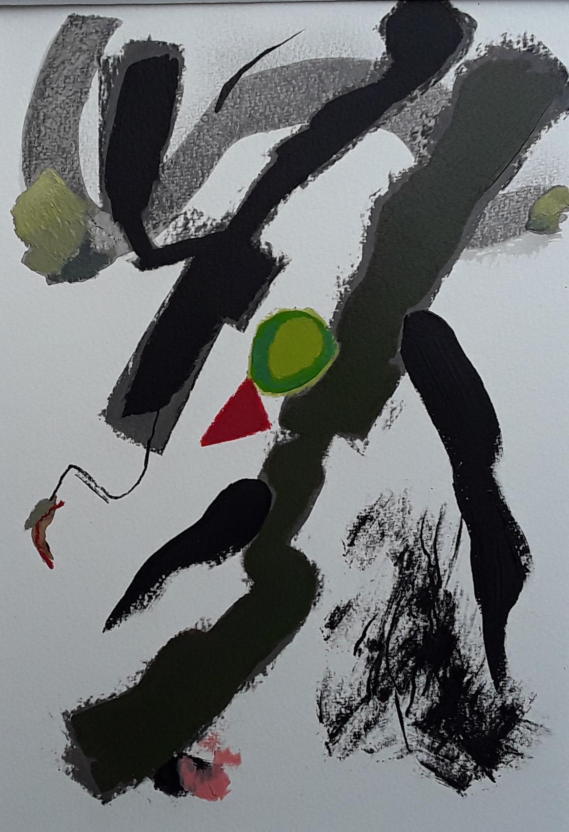Pittura acrilica su carta se incorniciata 40 x 30 x 2 cm