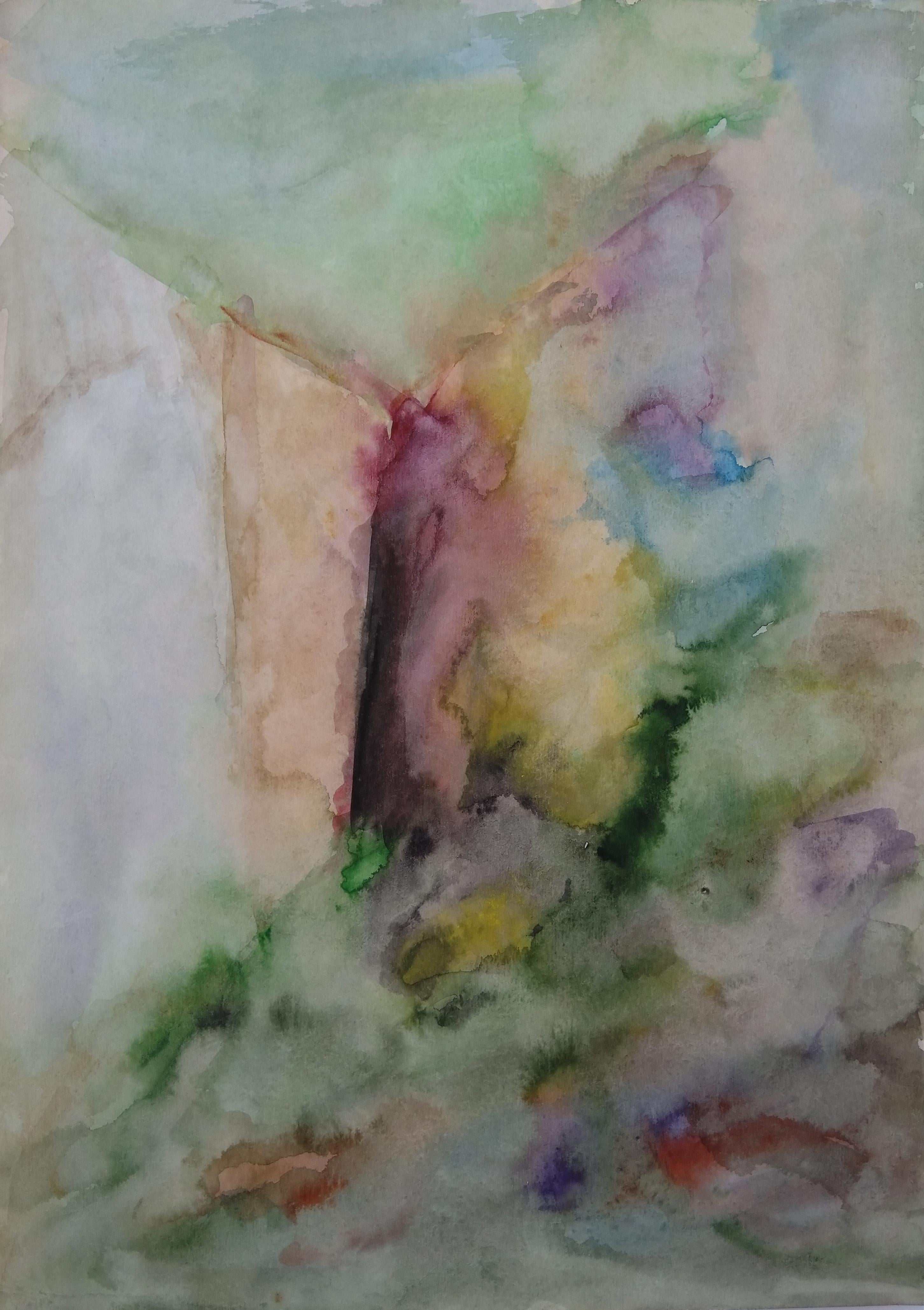 Watercolor on paper, Framed 54 x 44 x 2 cm