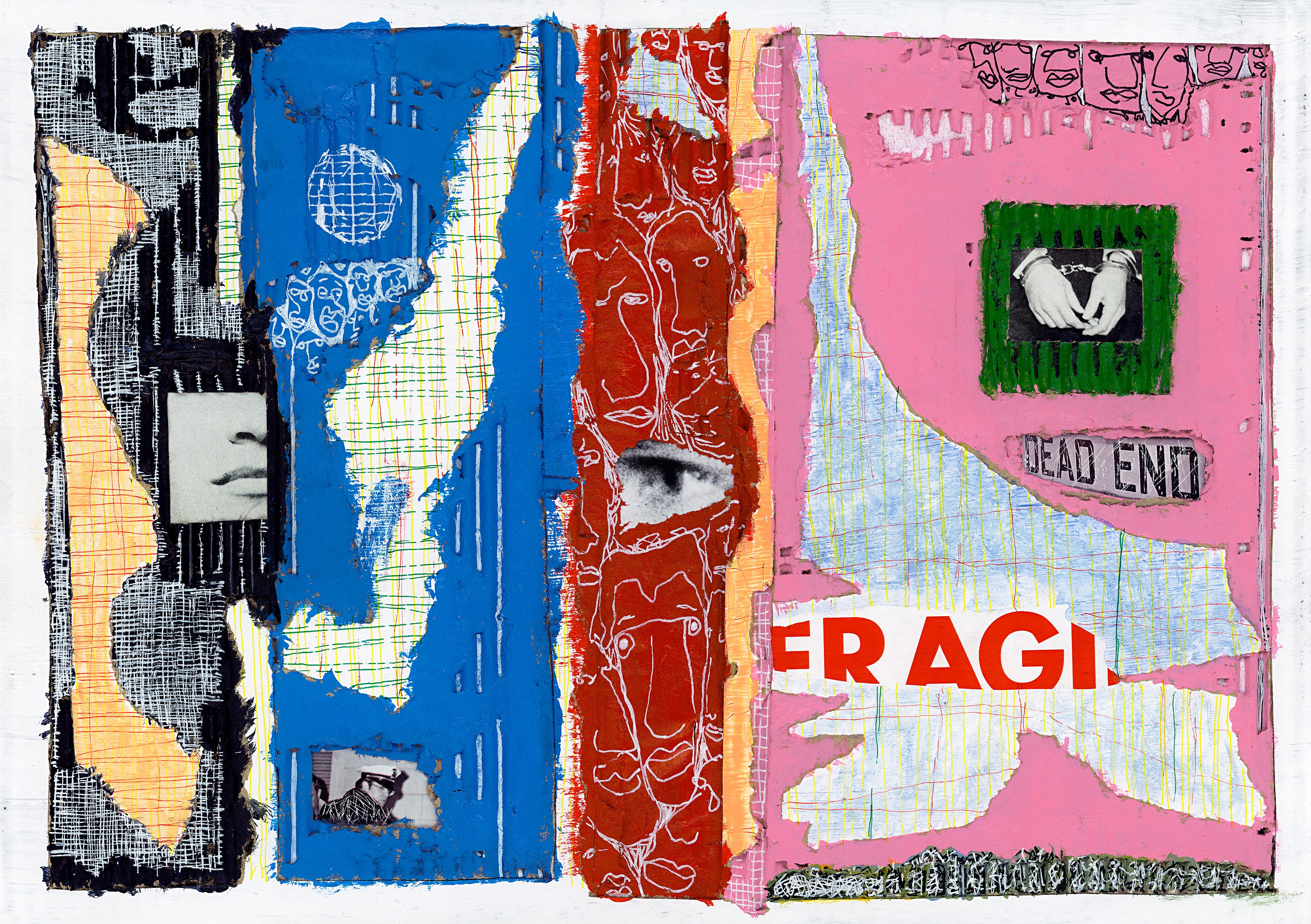 Acryl und Collage auf Karton

Fred Borghesi ist ein italienischer Künstler, der 1987 geboren wurde und in London, Großbritannien, lebt und arbeitet. Er ist vor allem ein multidisziplinärer Künstler, der ständig zwischen den Medien wechselt und sich