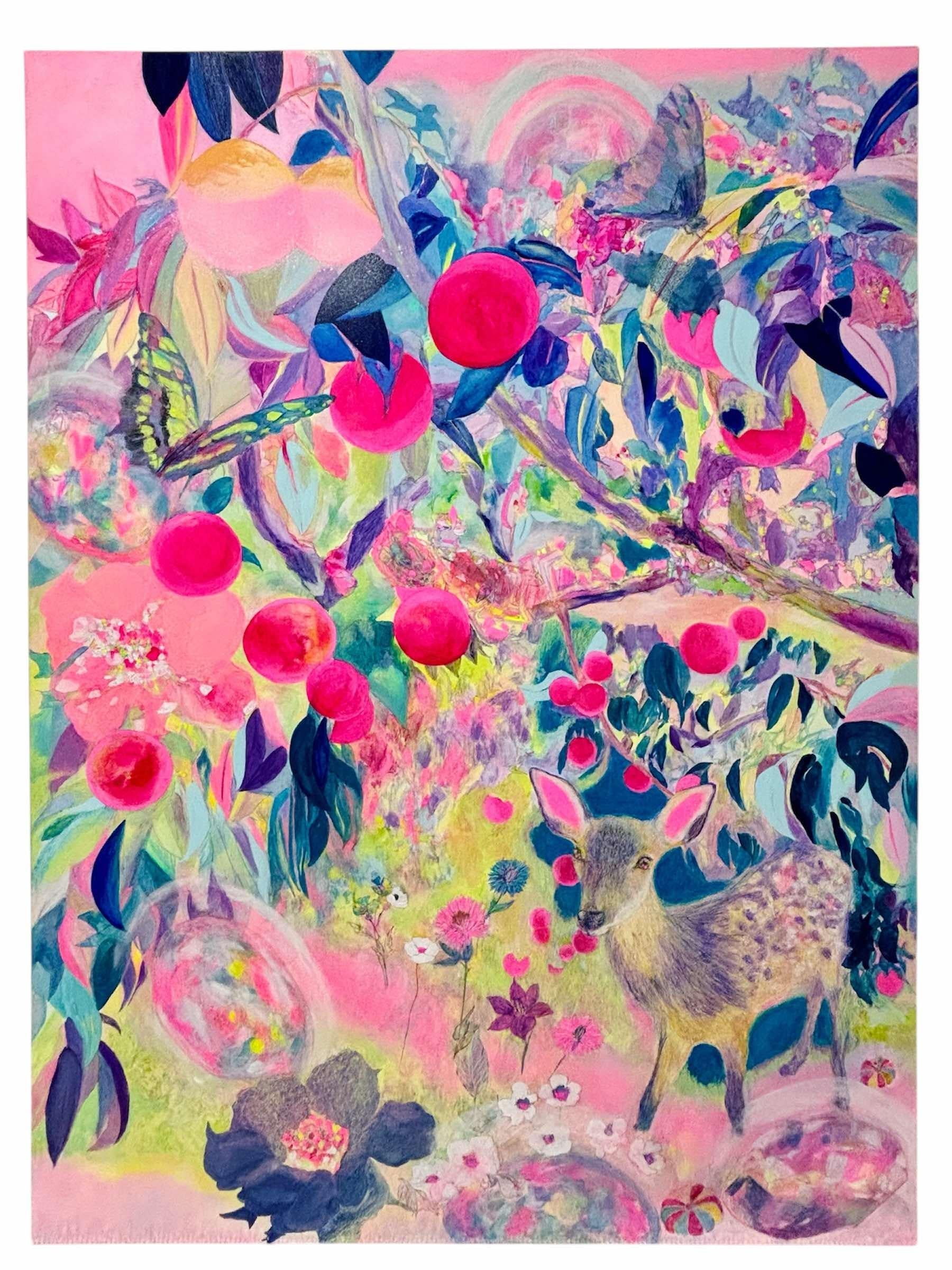 Arte contemporanea giapponese di Minako Asakura - Albero di Pesco in vendita 1