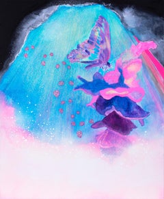 Arte contemporáneo japonés de Minako Asakura - Soñar, Joya, Mariposas