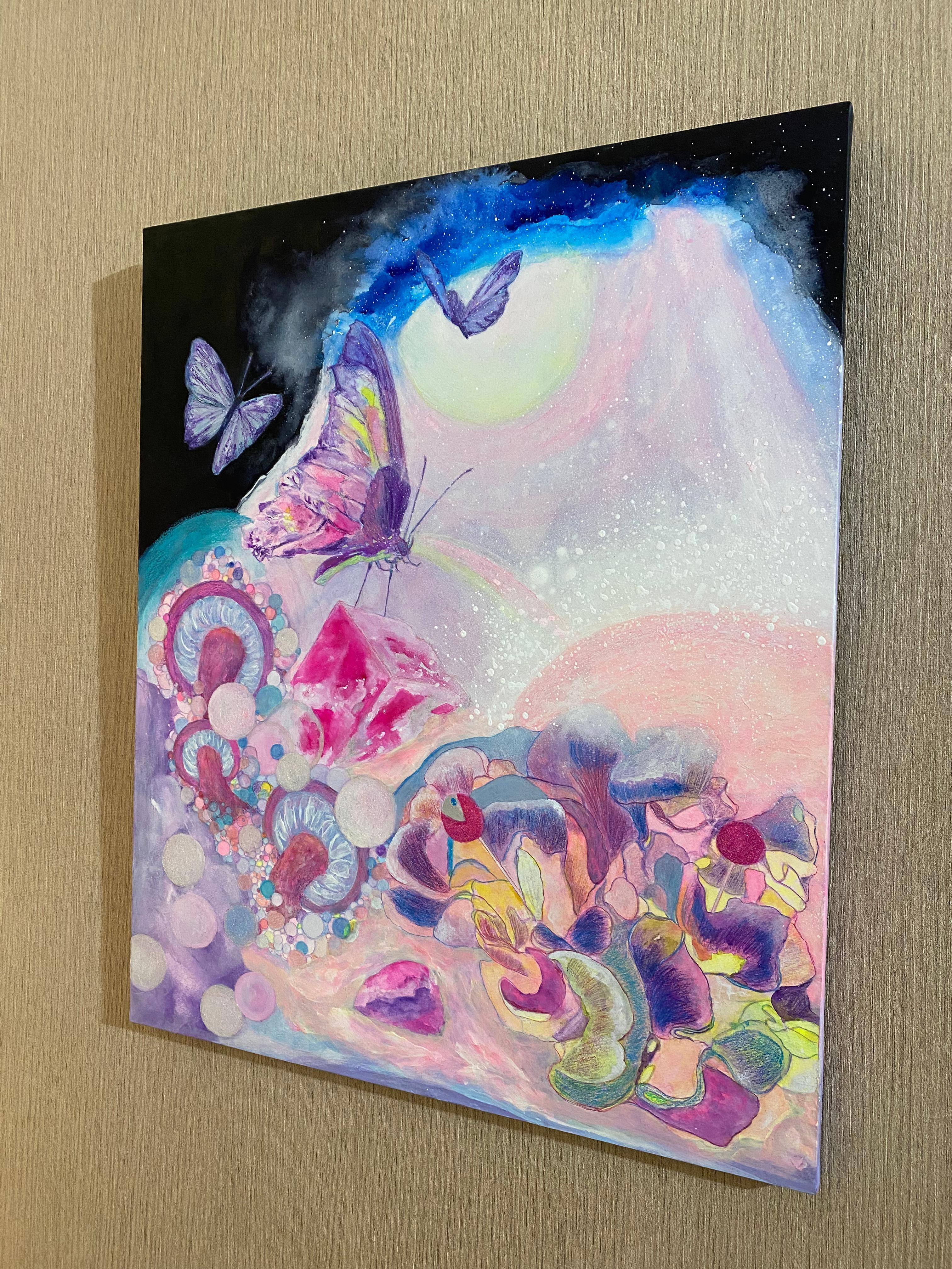 Japanese Contemporary Art by Minako Asakura - Dreaming, Butterfly For Sale 3