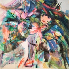 Chinese Contemporary Art by Li Qing-Yan - Girl Named as Lily