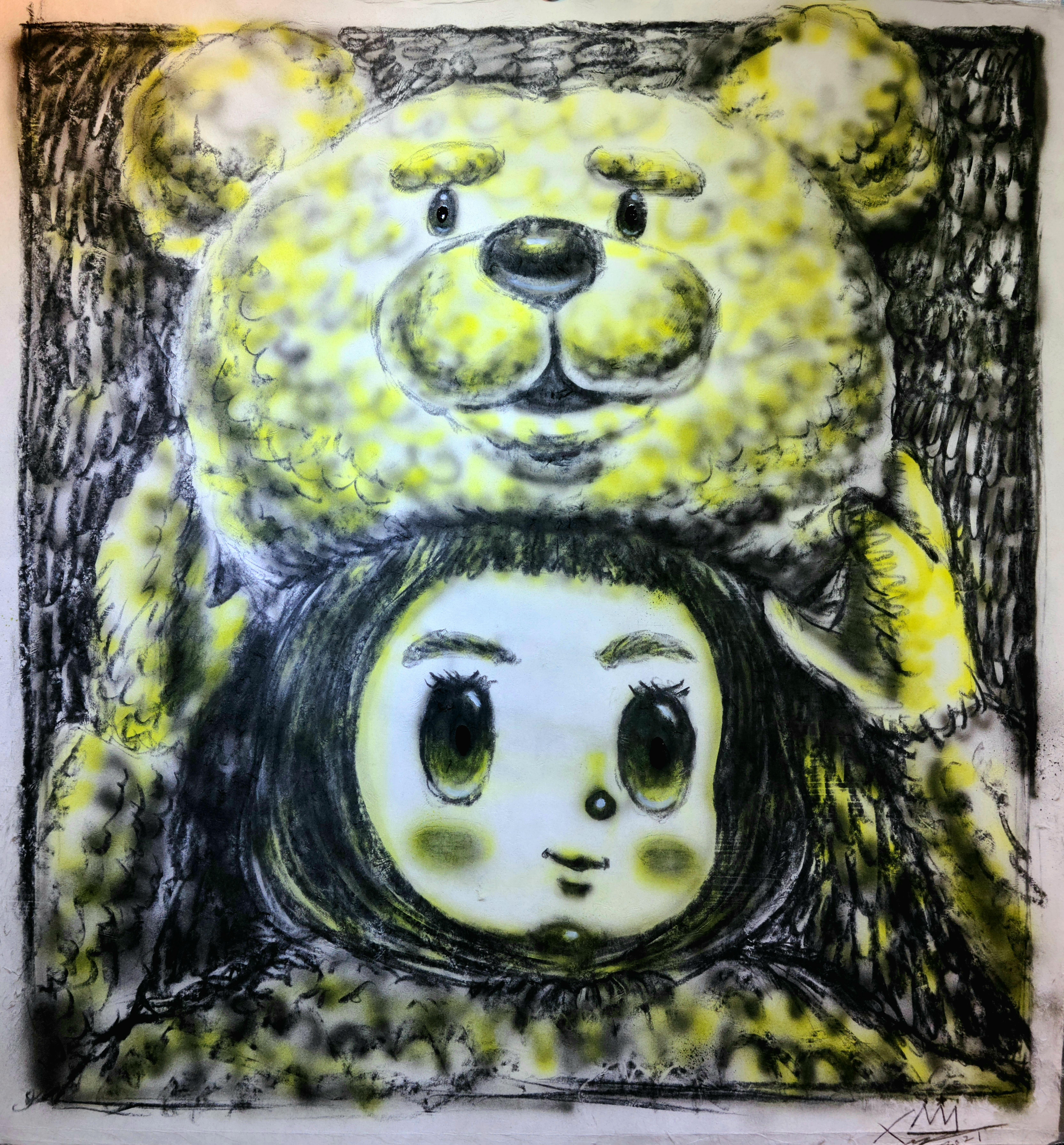 Encre, acrylique, fusain sur papier coréen