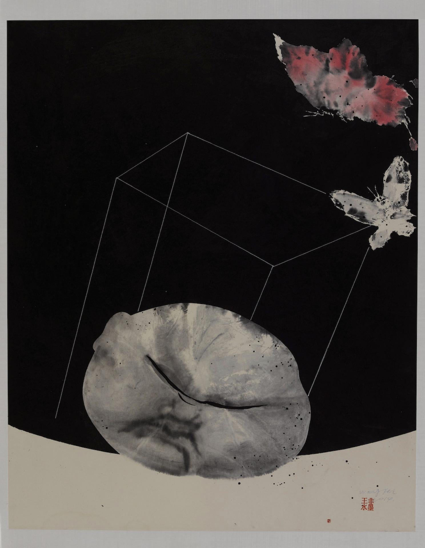 Inchiostro e collage su carta cinese
Con cornice 120 x 100 cm 