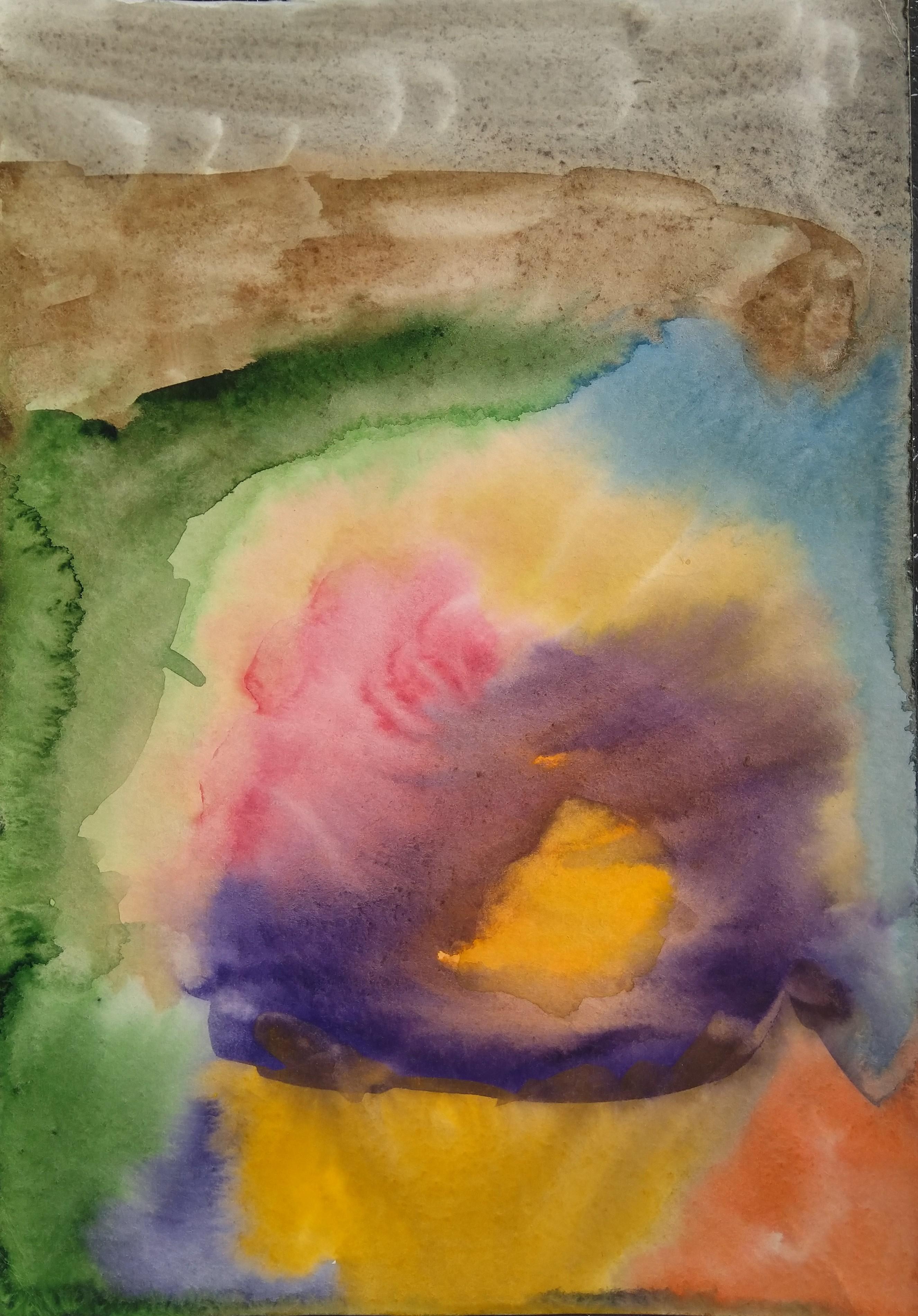 Aquarell auf Papier, gerahmt 40 x 30 x 2 cm