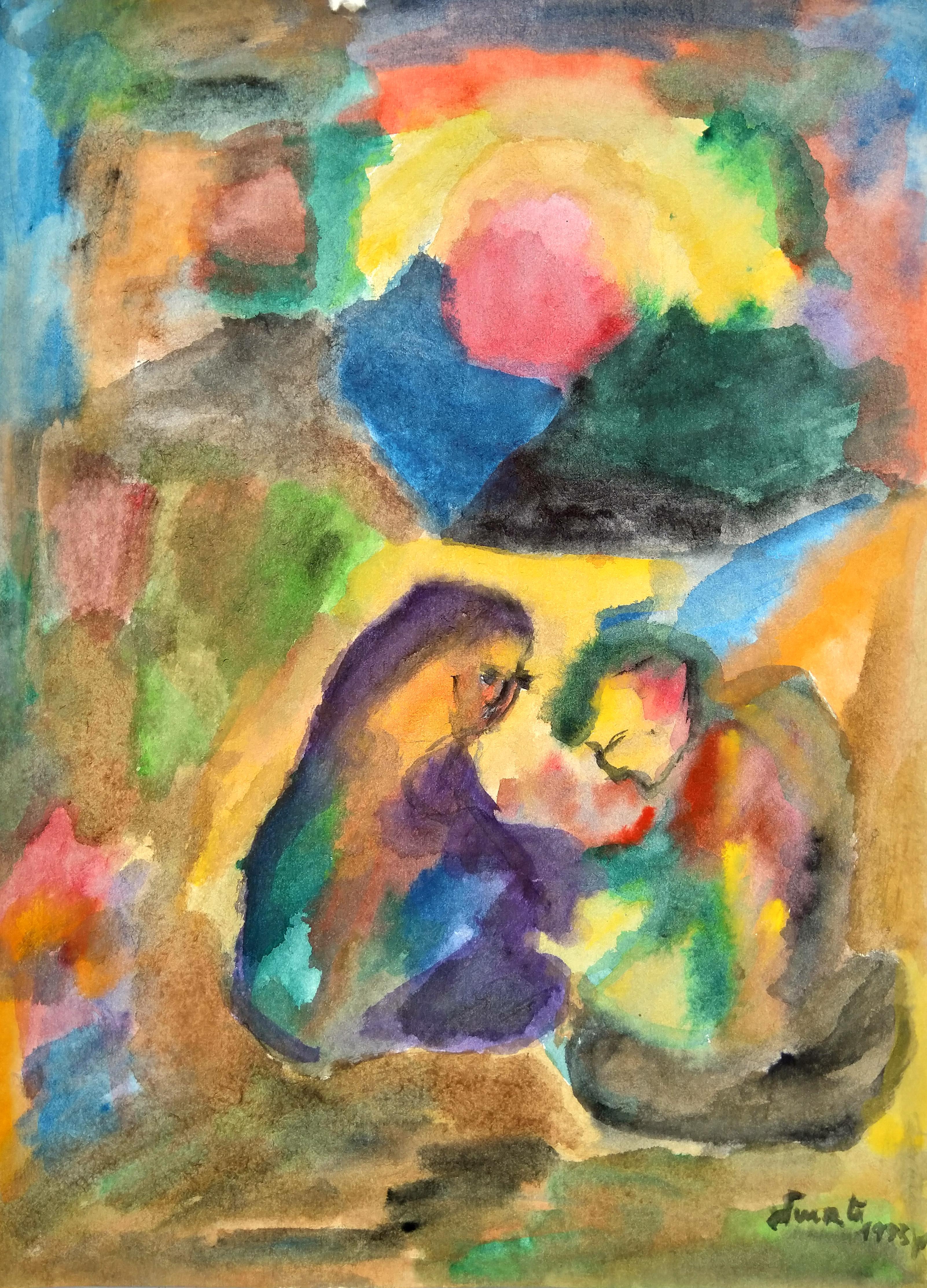 Watercolor on paper, Framed 54 x 44 x 2 cm