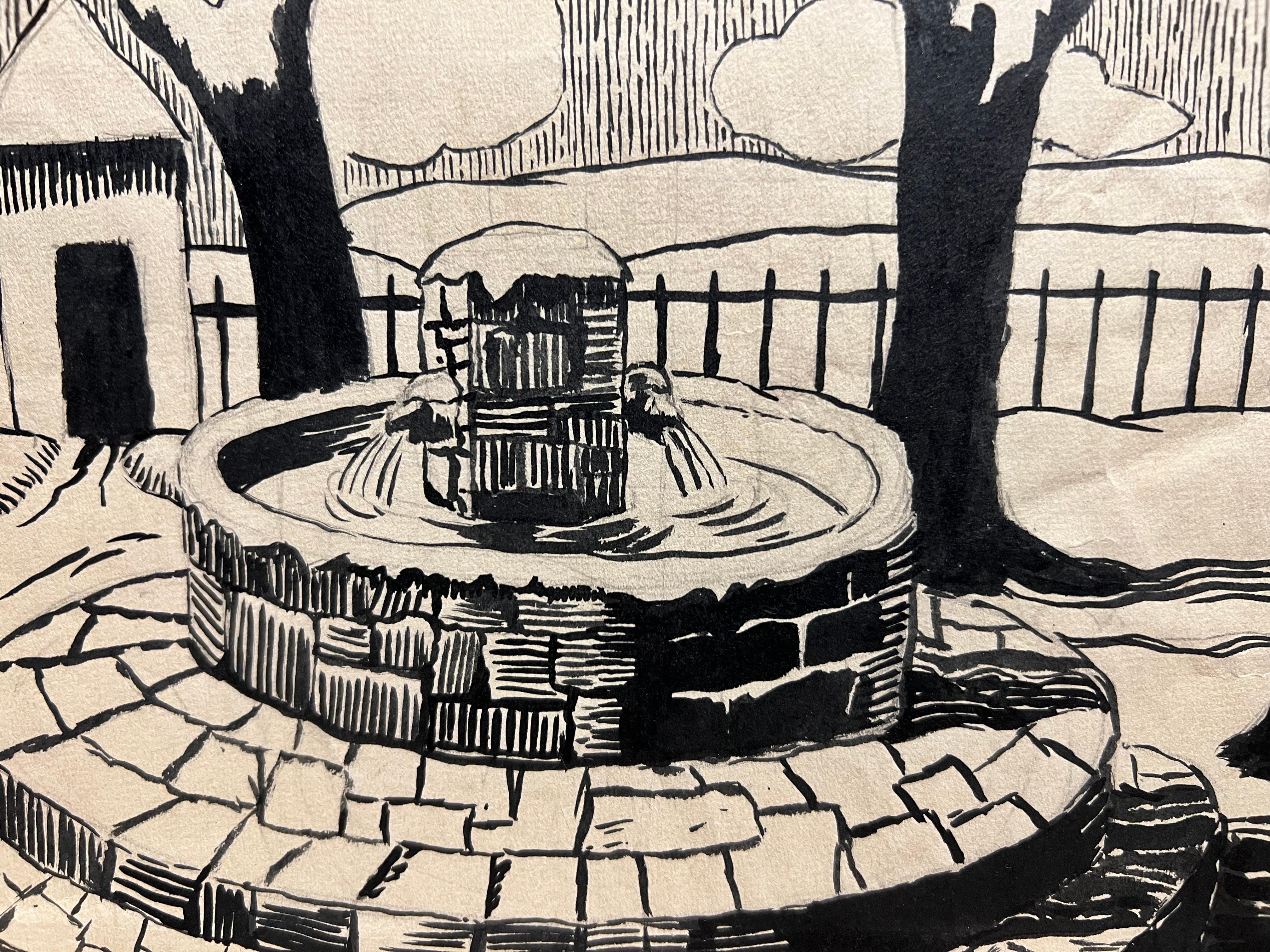 Arte contemporanea francese di Francine Ledieu - Saint Valery in Winter in vendita 1