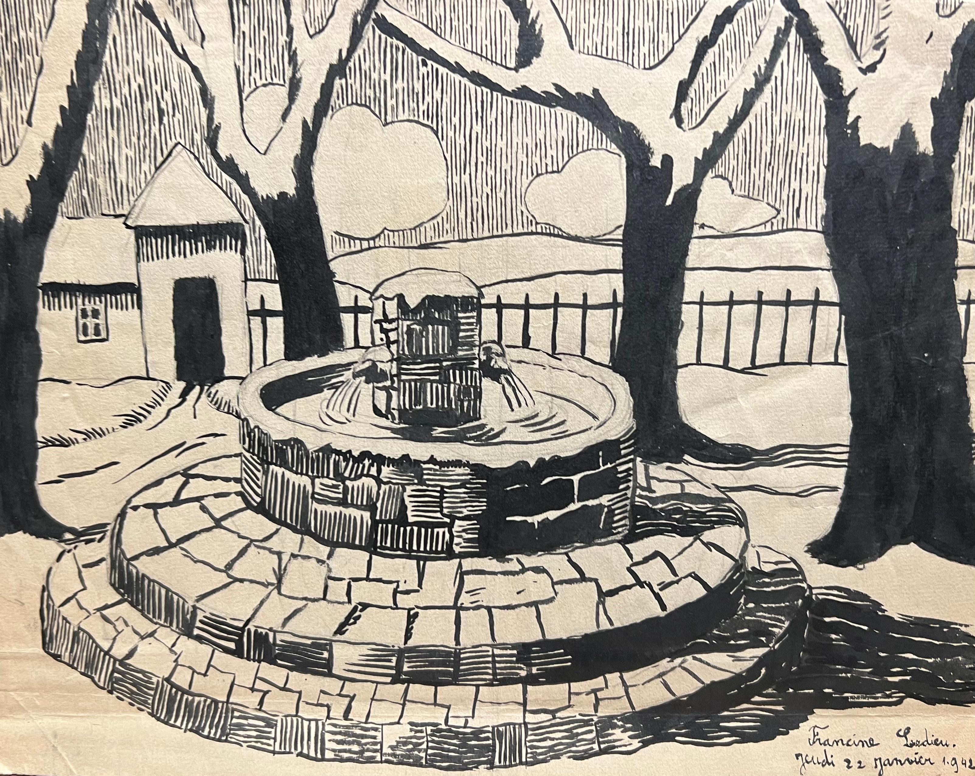 Arte contemporanea francese di Francine Ledieu - Saint Valery in Winter in vendita 5