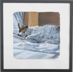 Vintage French Contemporary Art By Helen Uter - Lola sleeping