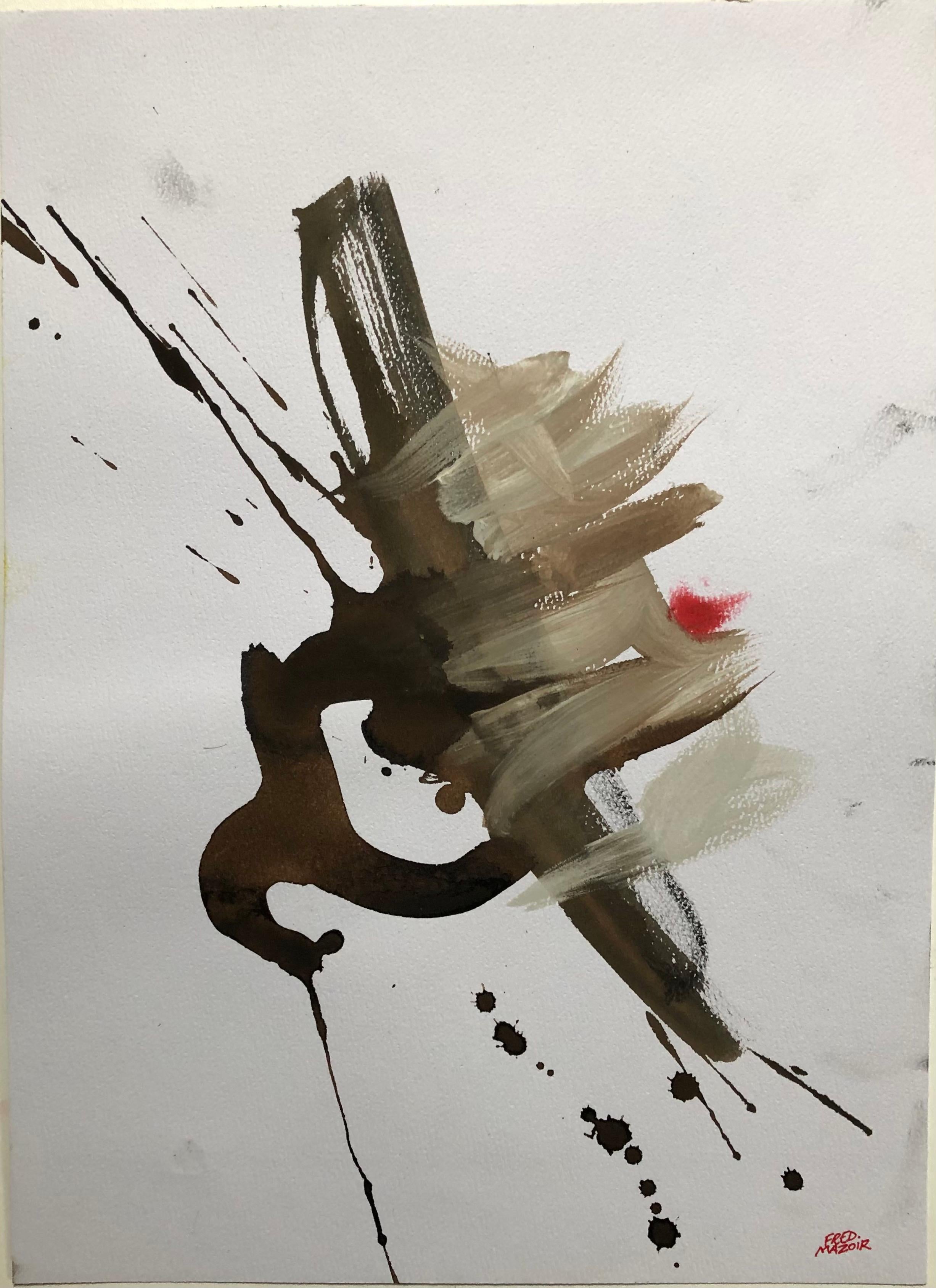 Encre de Chine, noir de carbone, brou de noix, gouaches et huile bleue sur papier AMT