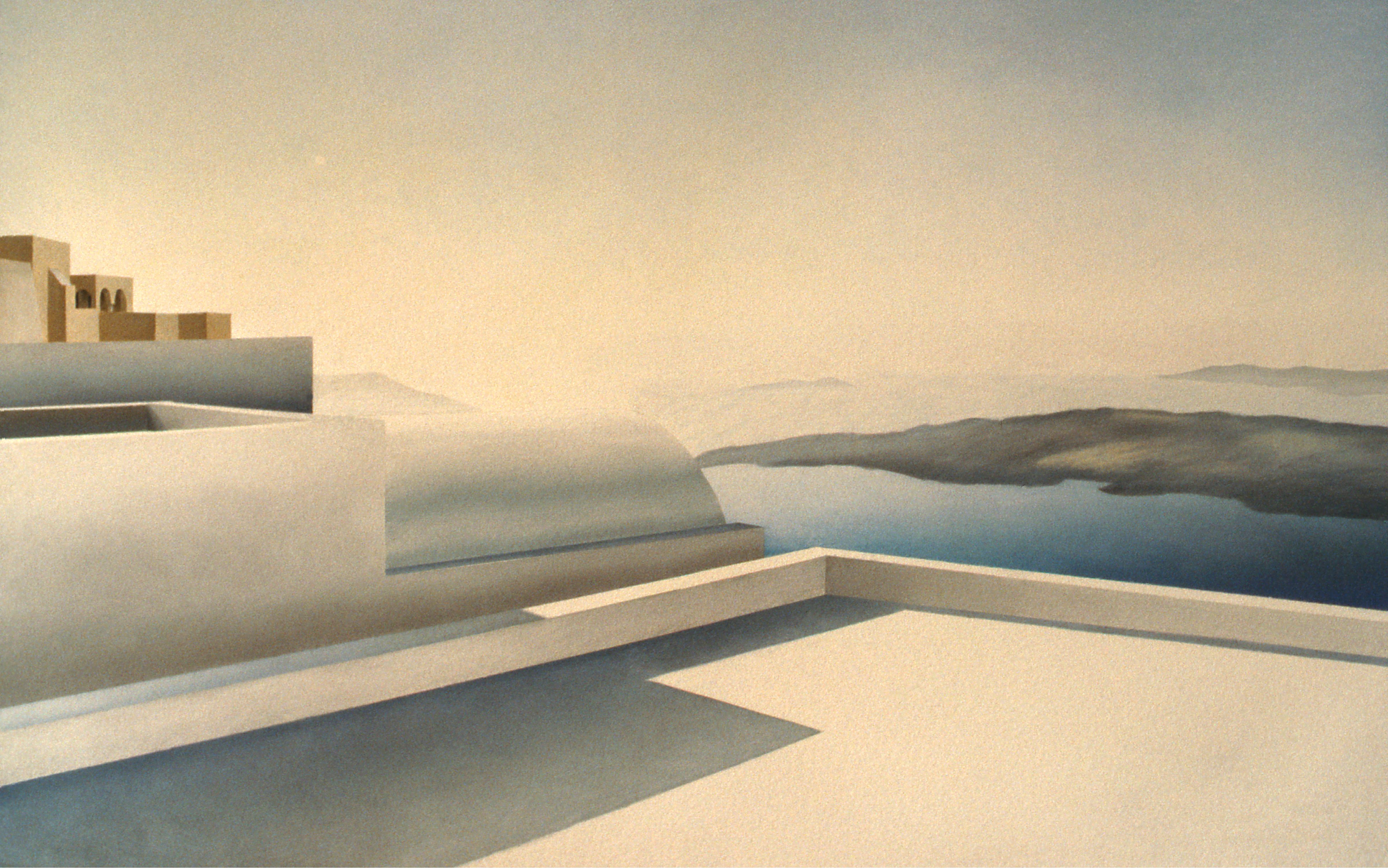 Amerikanische zeitgenössische Kunst von Elena Borstein – Thira VII.- Hahnentritt