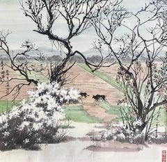 Chinese Contemporary Art by Liu Ziyu - Spring in the Suburbs