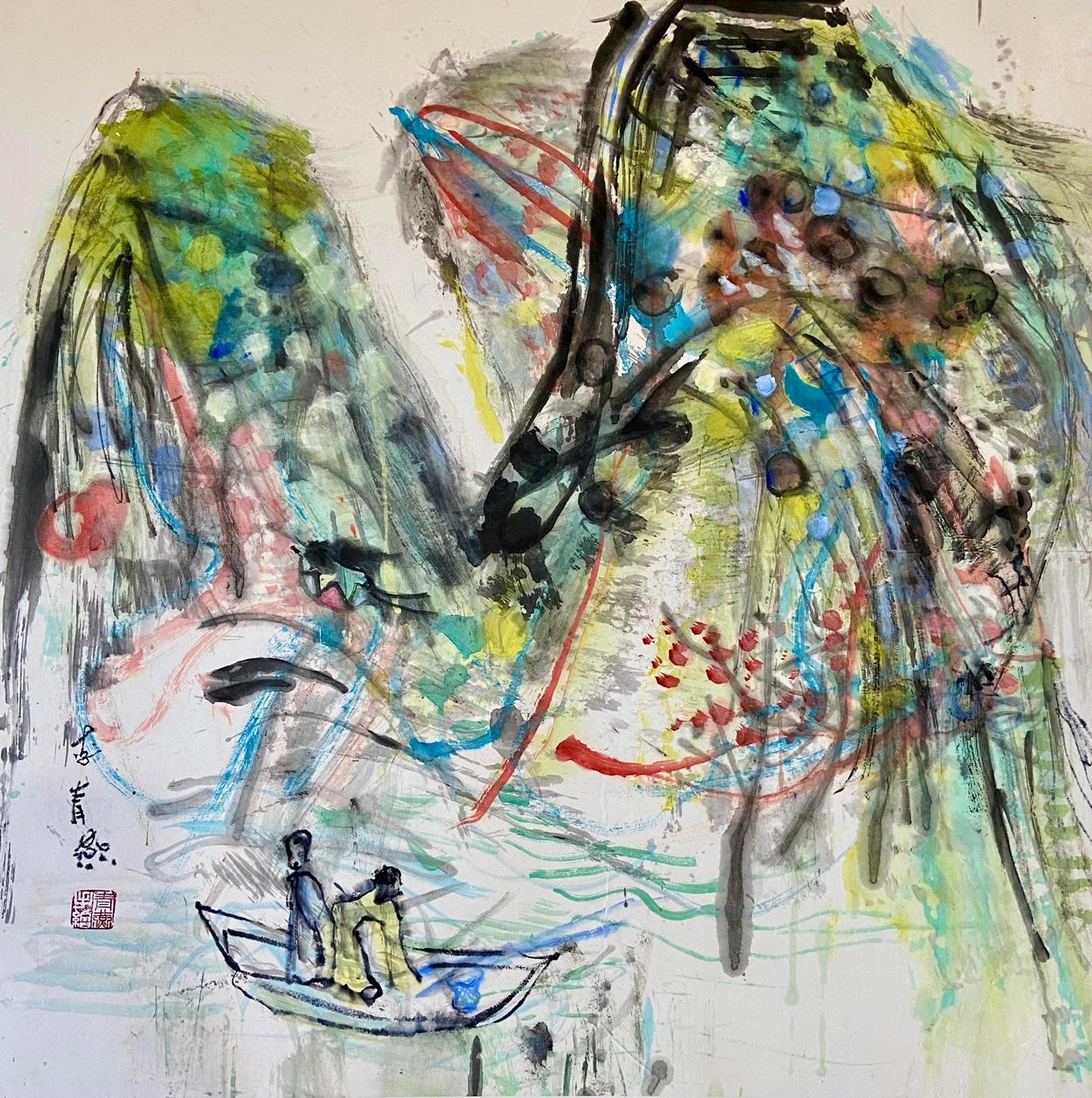 Encre et aquarelle sur papier de riz , Encadré 80 x 80 x 5 cm

Li Qingyan est une artiste chinoise née en 1972 qui vit et travaille à Pékin, en Chine. Qingyan est peintre de profession. Elle est membre de la China Contemporary Women's Painting