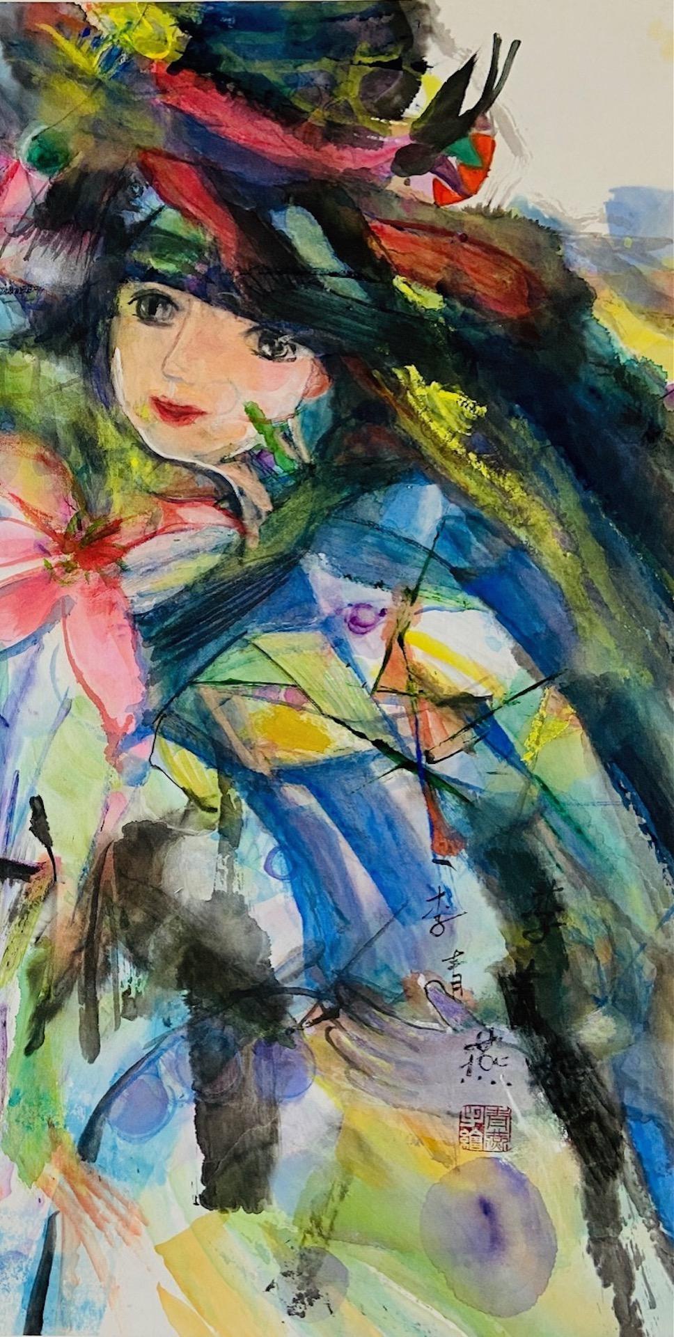 Chinese Contemporary art by Li Qingyan - Lily Maiden For Sale 3