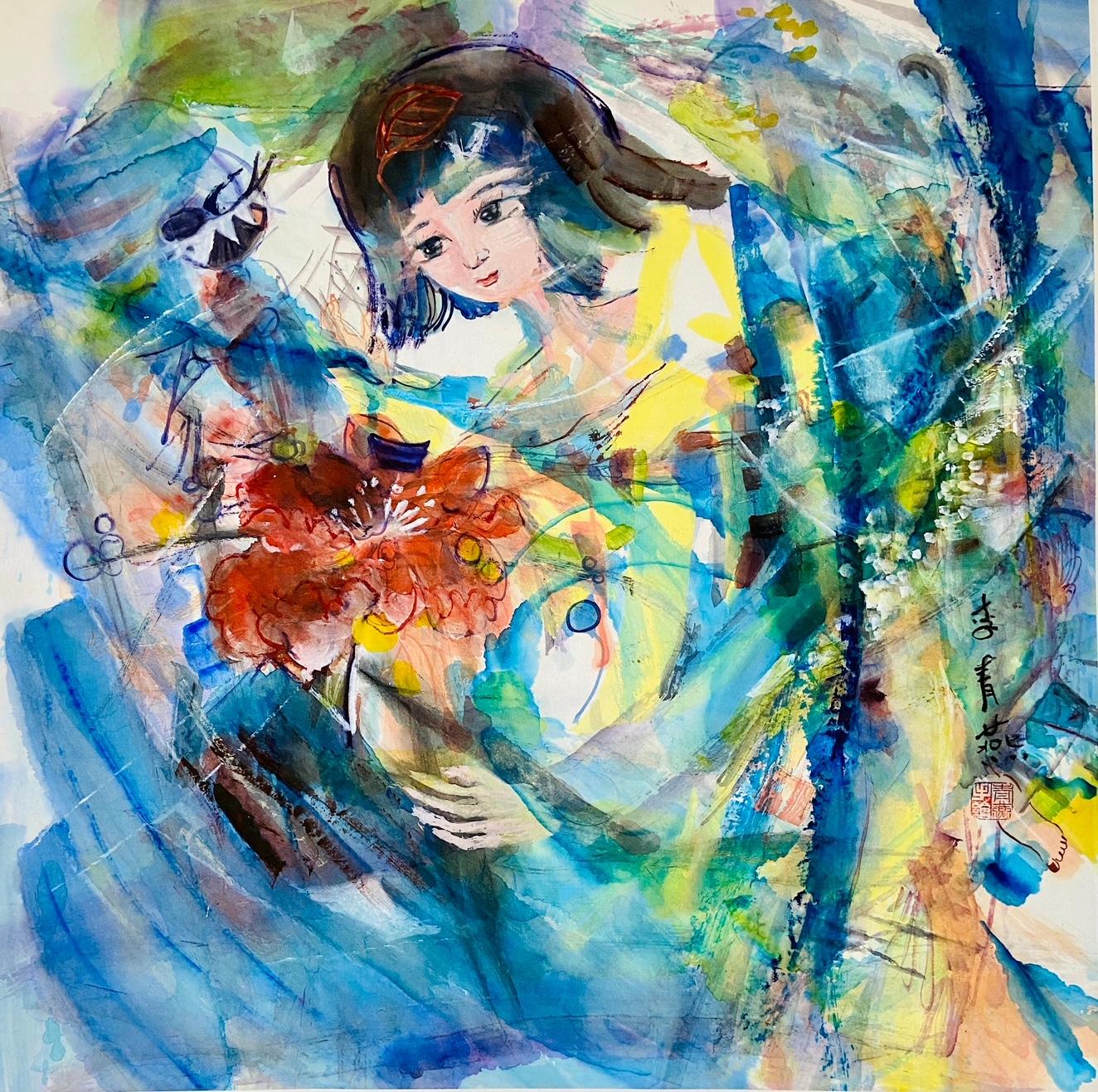 Tusche & Aquarell auf Reispapier, Gerahmt 80 x 80 x 5 cm

Li Qingyan ist eine 1972 geborene chinesische Künstlerin, die in Peking, China, lebt und arbeitet. Qingyan ist von Beruf Maler. Sie ist Mitglied der China Contemporary Women's Painting