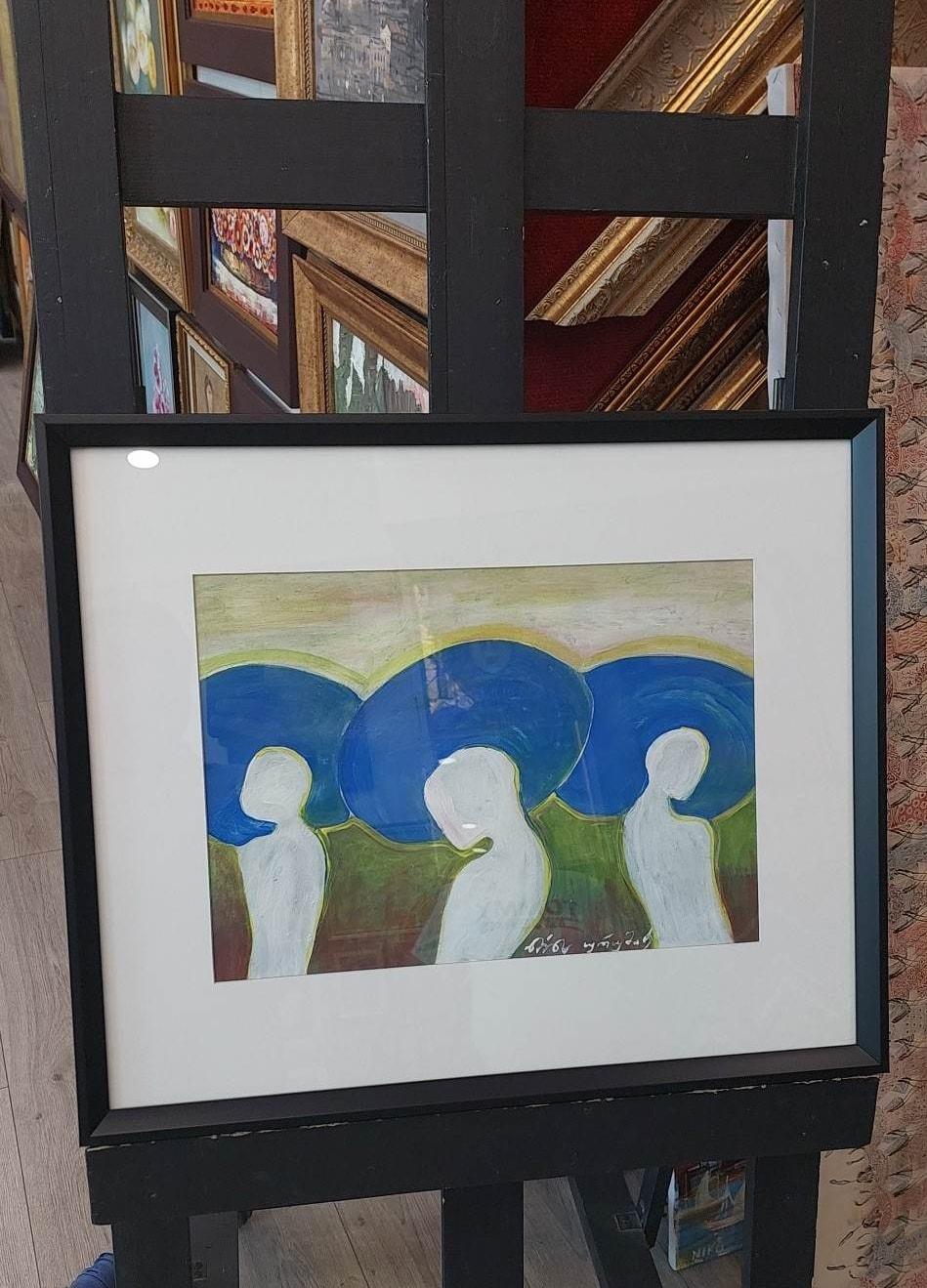 Georgian Contemporary Art by Nina Urushadze - Blue Sombreros 1
