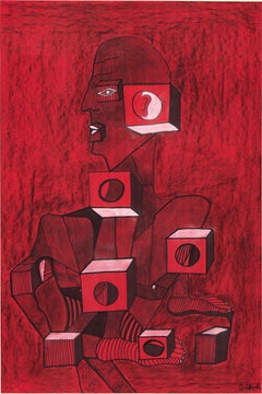 Zeitgenössische georgische Kunst von Shota Imerlishvili - Red Cube