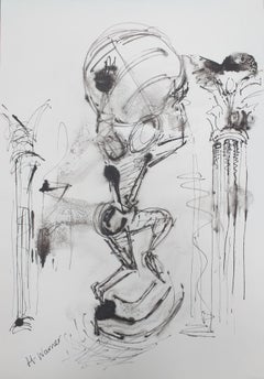 Arte contemporáneo británico de Helen Warner - Sostener el mundo sobre los hombros