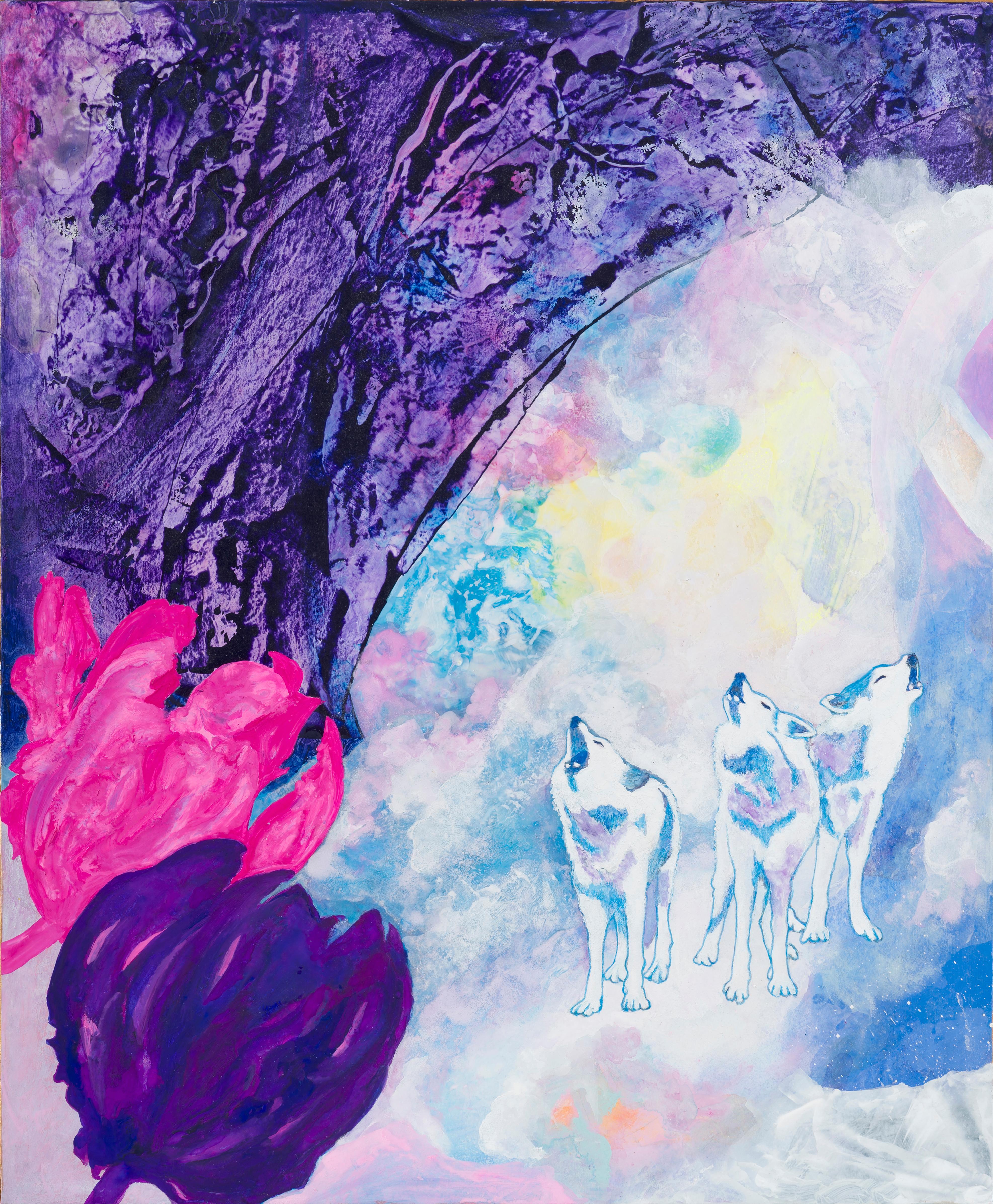 Acrylic & watercolor on paper with wood panel 

Minako Asakura is a Japanese artist born in 1973 who lives & works in Tokyo, Japan. As graphic designer & art director, she was involved for more than 10 years in the production of prints and