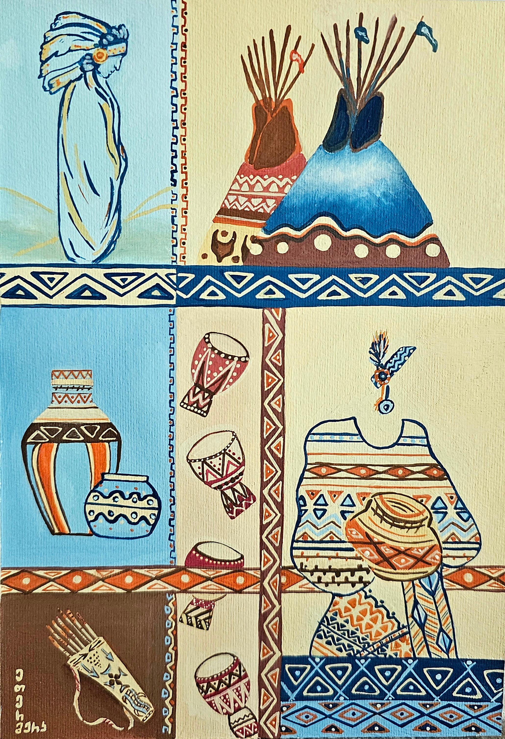 Aguada sobre papel de acuarela

Eter Merkviladze es una artista georgiana nacida en 1999 que vive y trabaja en Tiflis, Georgia. Se licenció en la Escuela Europea Robert Schuman en 2017 y en la Universidad Estatal Ilia en 2022, en Tiflis (Georgia).