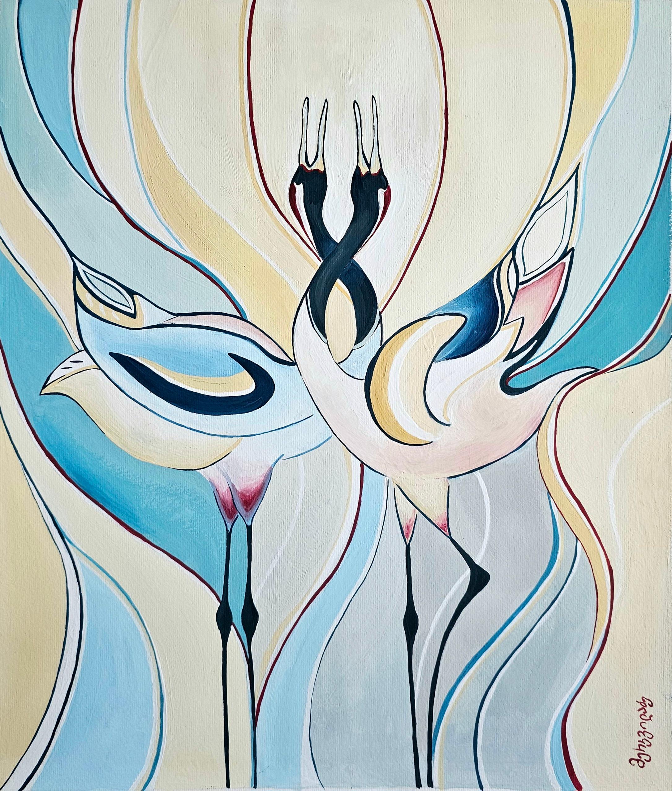 Aguada sobre papel de acuarela

Eter Merkviladze es una artista georgiana nacida en 1999 que vive y trabaja en Tiflis, Georgia. Se licenció en la Escuela Europea Robert Schuman en 2017 y en la Universidad Estatal Ilia en 2022, en Tiflis (Georgia).