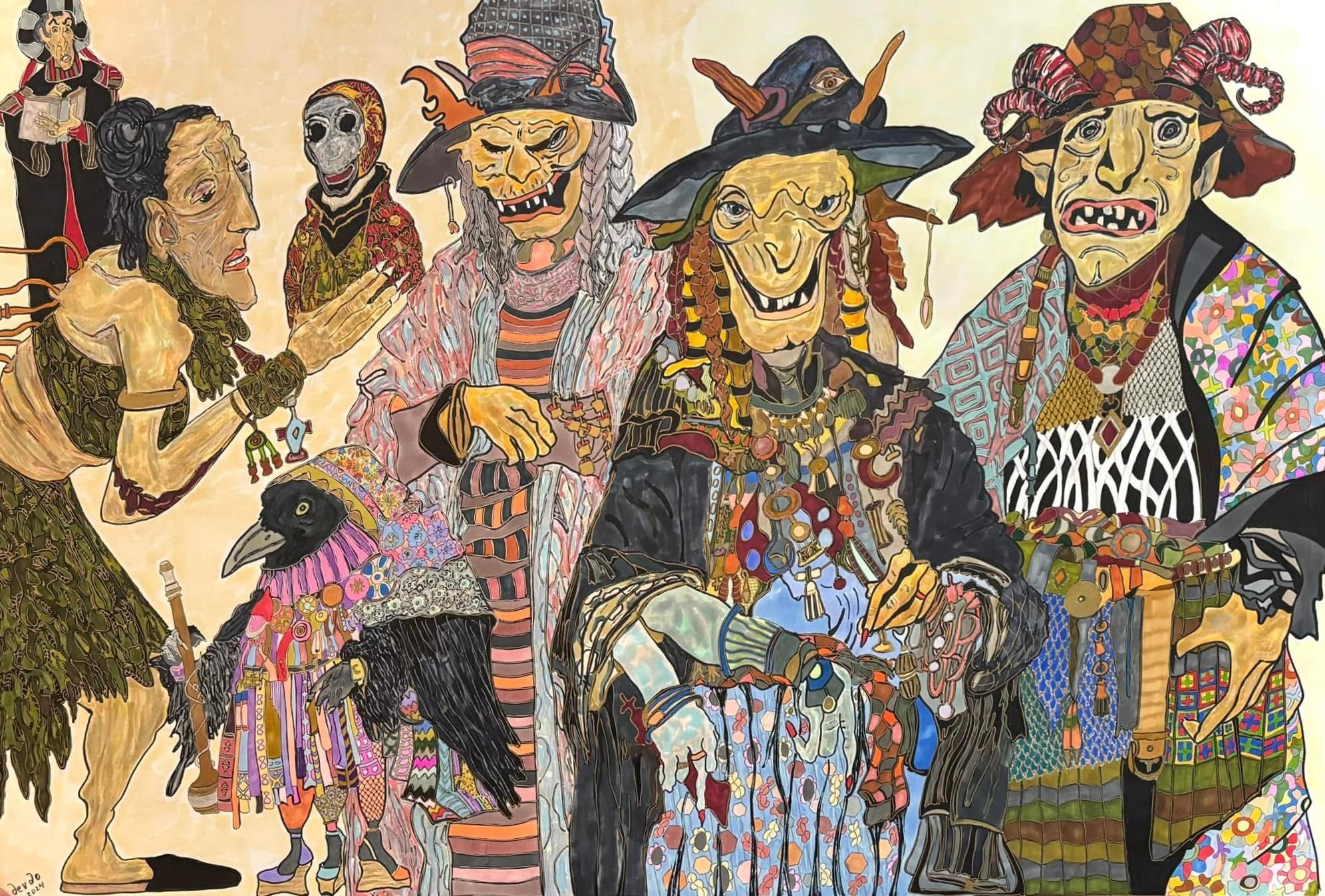 Technique mixte, acrylique et encre sur papier

Nino Devdariani est un artiste géorgien né en 1970 qui vit et travaille à Tbilissi, en Géorgie. Elle s'inspire de la perception des émotions positives et négatives qui se sont accumulées et installées