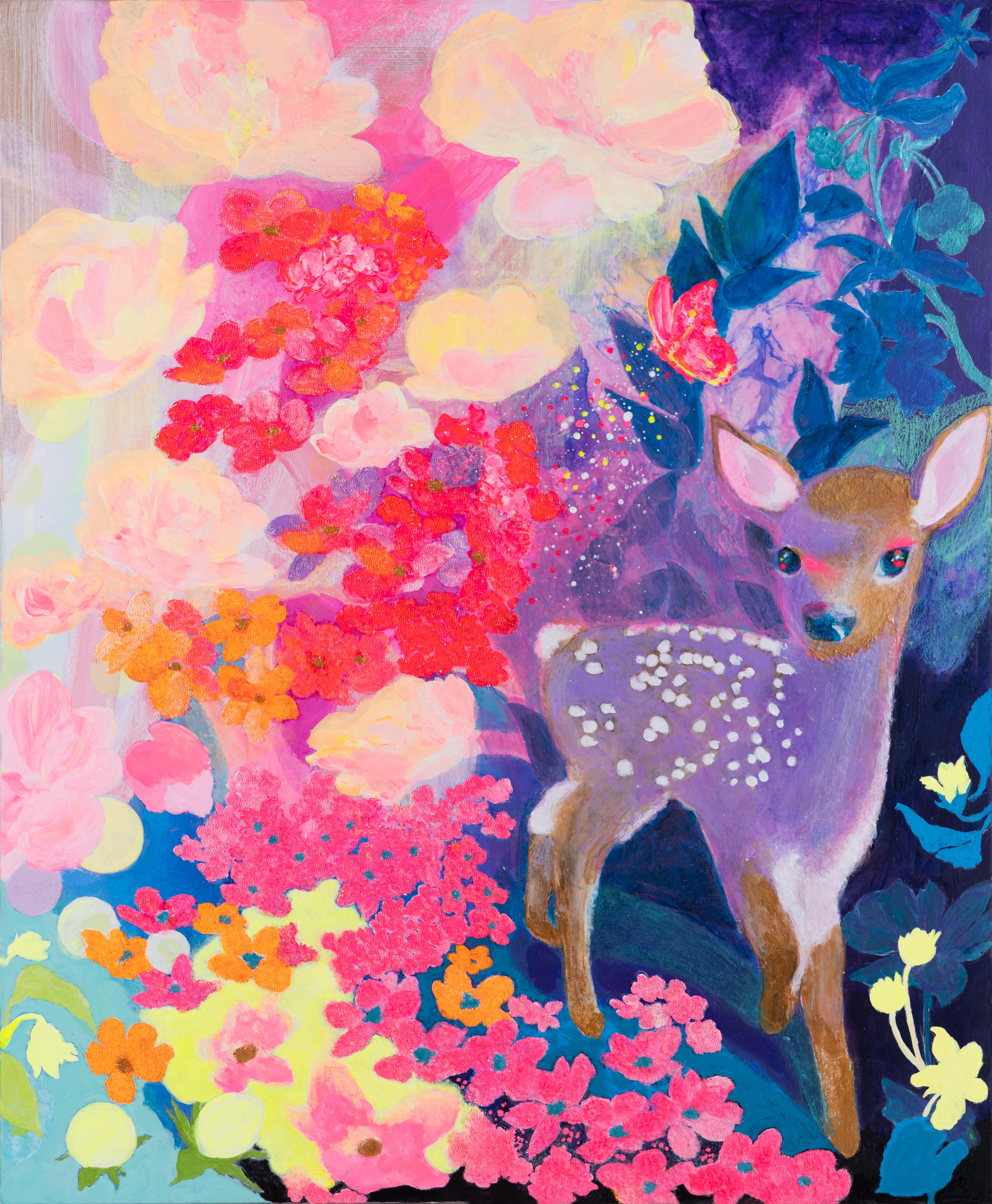   Acrylique et aquarelle sur papier monté sur panneau de bois 

Minako Asakura est une artiste japonaise née en 1973 qui vit et travaille à Tokyo, au Japon. En tant que graphiste et directrice artistique, elle a participé pendant plus de 10 ans à la