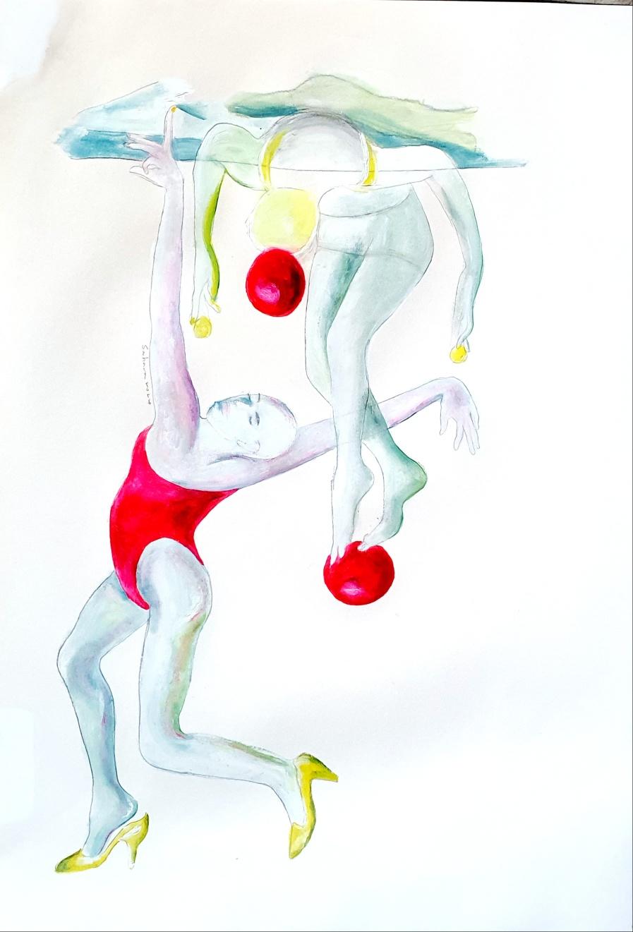 Art contemporain coréen de Sa Hara - Série de dessins Imagination Circus 2414