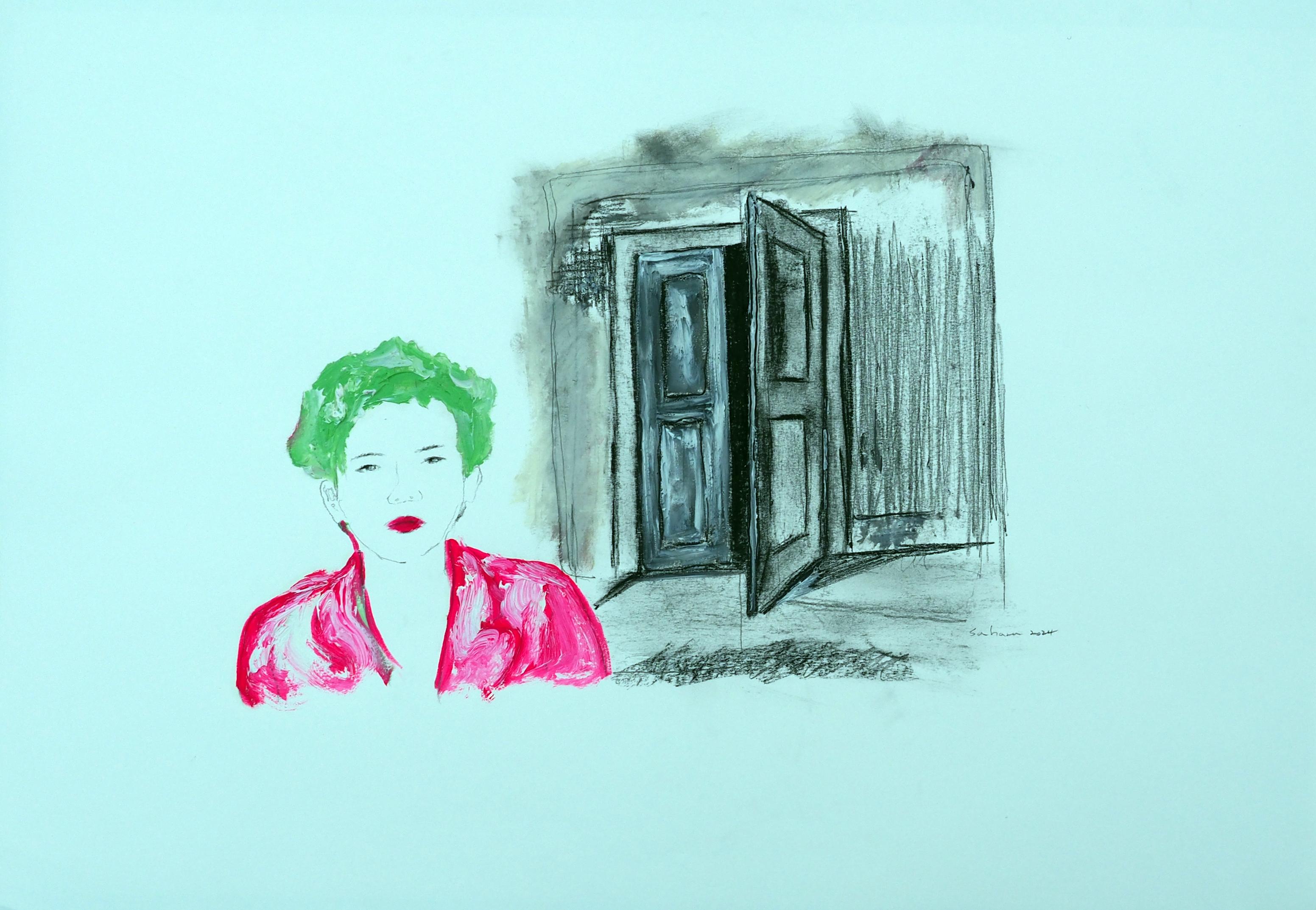 Arte coreano contemporáneo de Sa Hara - Serie de dibujos del Circo de la Imaginación 2408