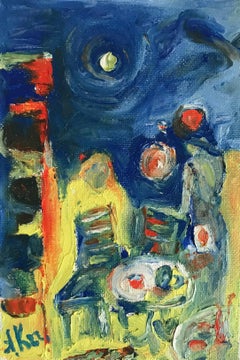 Russian Contemporary Art by Alla Kechedzhan - A Cafe on the Sea Front