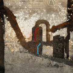 Italian Contemporary Art by Riccardo Mayr - Red & Blue in a Factory