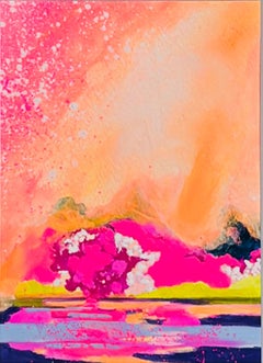 Zeitgenössische japanische Kunst von Minako Asakura - Landschaft bei Sonnenuntergang