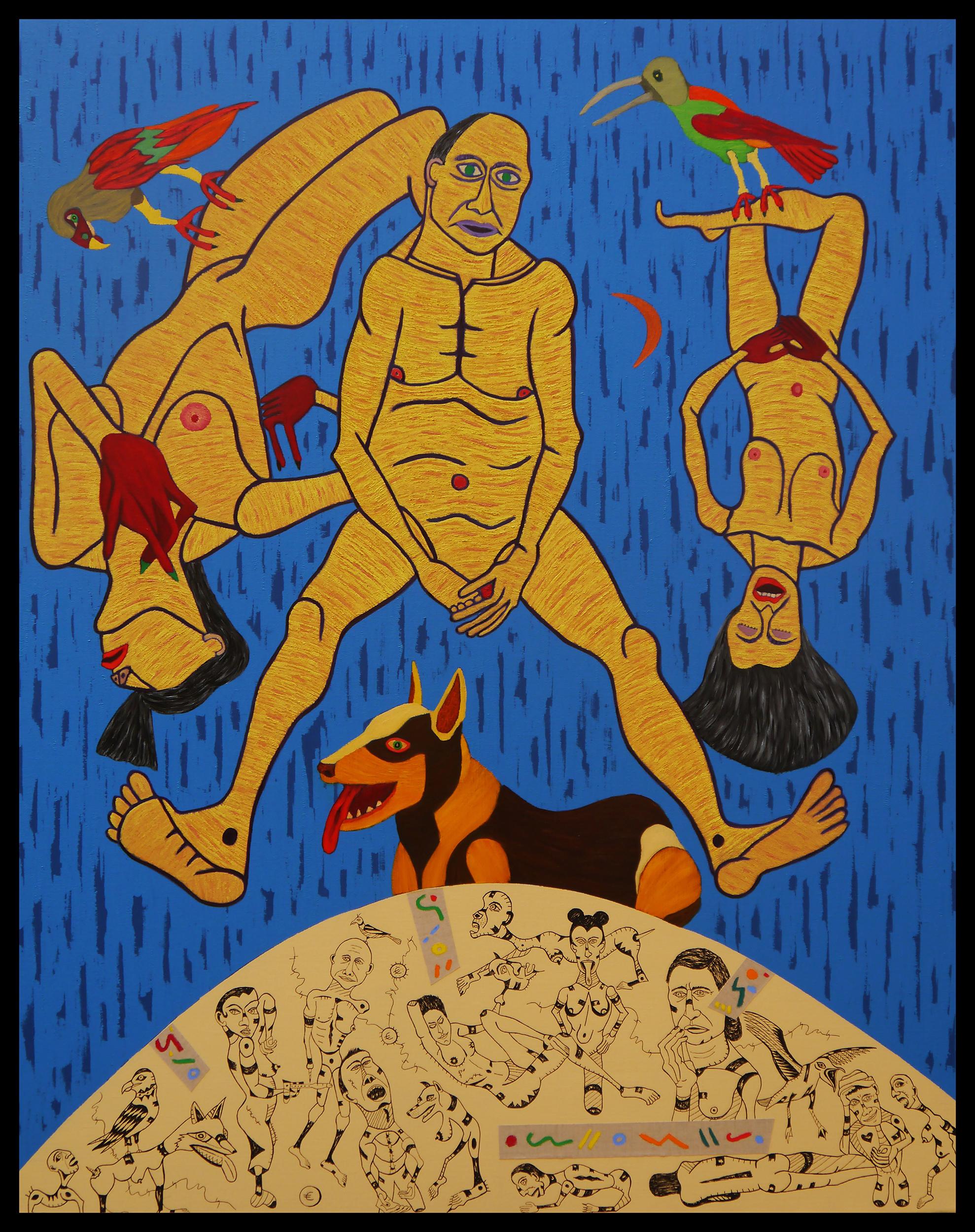 Kej Figurative Painting - French Contemporary Art by KEJ - Le Phallocratre
