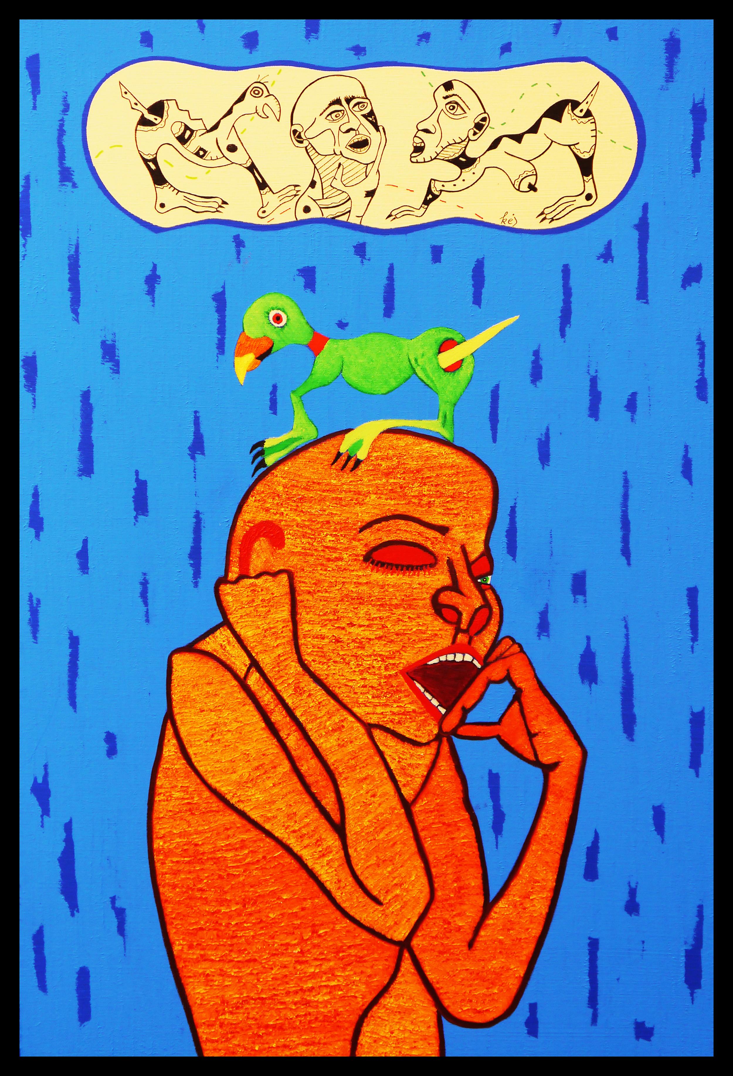 Figurative Painting Kej - Art contemporain français par KEJ - Le Tortur