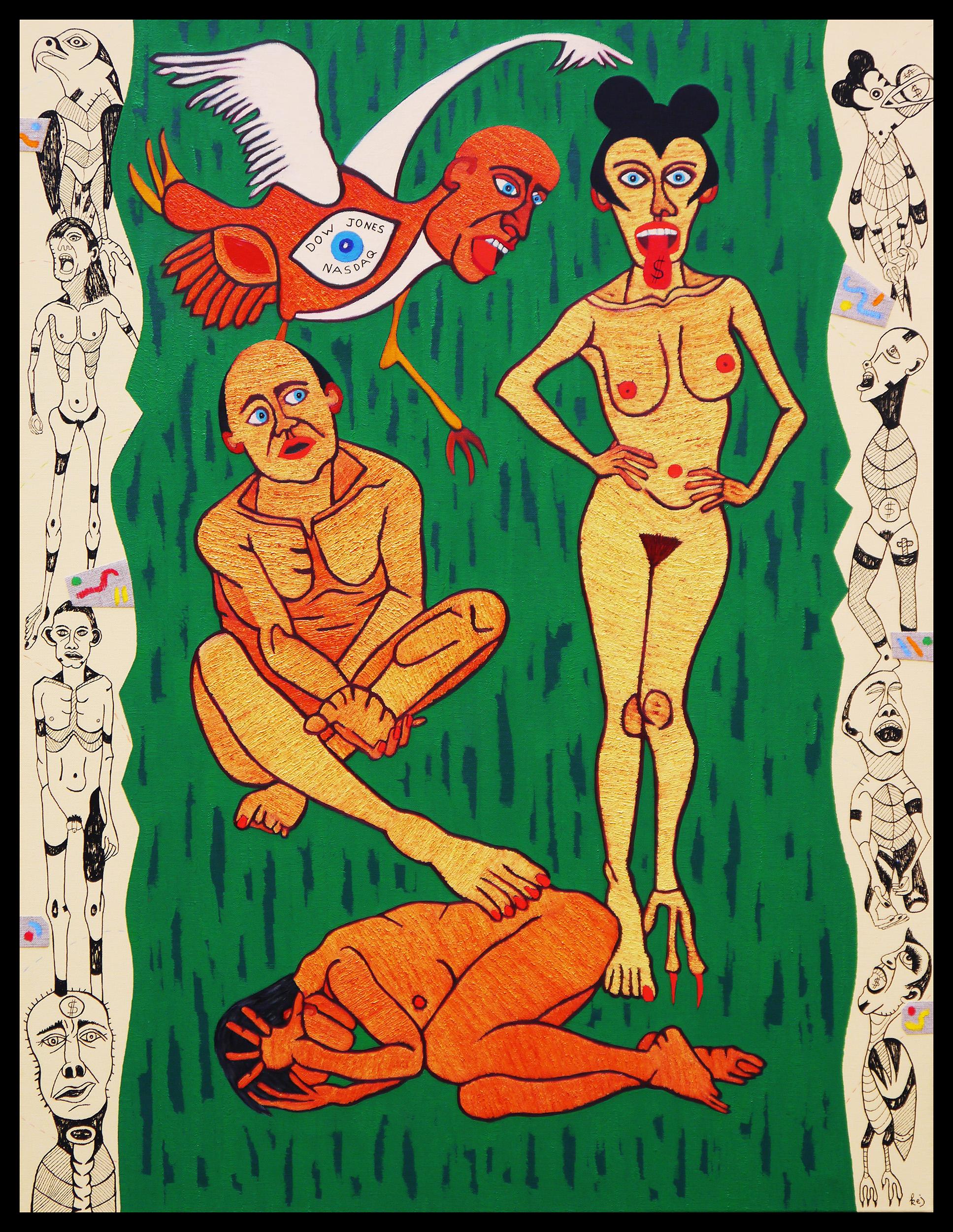 Kej Figurative Painting - French Contemporary Art by KEJ - Mickey Parade