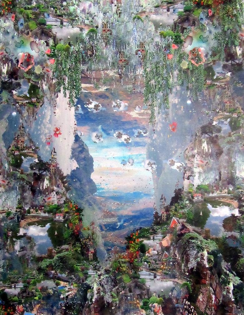 Grabado británico contemporáneo de Jane Ward - El Camino Alto al Coll