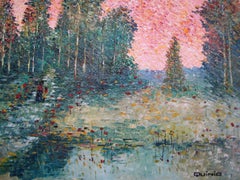Französische moderne französische Kunst von Georges R. Quinio – Un Soir de Printemps